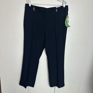 ANNE KLEIN PETITE Flare Slacks Pants Navy Women’s Size 14P Career New